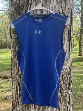 Under Armour Sleeveless Performance Top - Royal Blue with Gray Accents